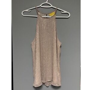 Maeve Anthropologie Halter Neck Sleeveless Top M Metallic‎ Sheen Holiday Party
